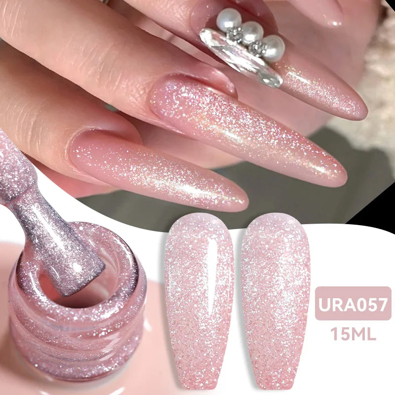 UR SUGAR à Ongles Gel Translucide, Semi-continu, UV, Soak Off, 15ml, Dernière Mode vernis semis permanents uv pailletté vernis uv transparent blanc laiteux nail semi permanentnail art top coat ongle gel uv