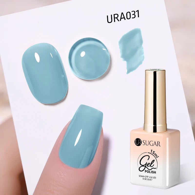 UR SUGAR à Ongles Gel Translucide, Semi-continu, UV, Soak Off, 15ml, Dernière Mode vernis semis permanents uv pailletté vernis uv transparent blanc laiteux nail semi permanentnail art top coat ongle gel uv