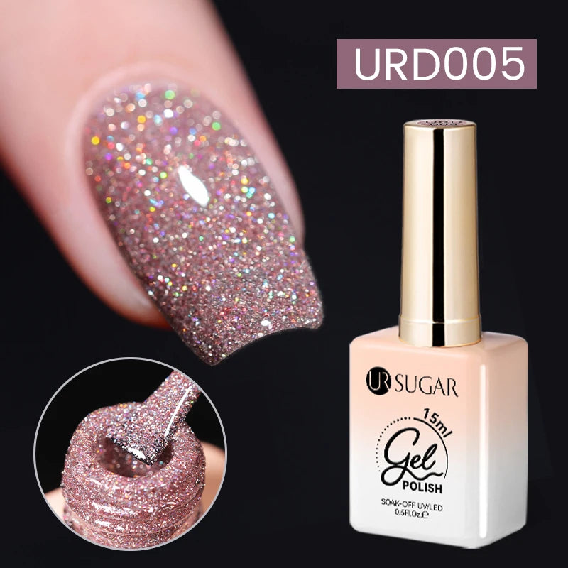 UR SUGAR à Ongles Gel Translucide, Semi-continu, UV, Soak Off, 15ml, Dernière Mode vernis semis permanents uv pailletté vernis uv transparent blanc laiteux nail semi permanentnail art top coat ongle gel uv