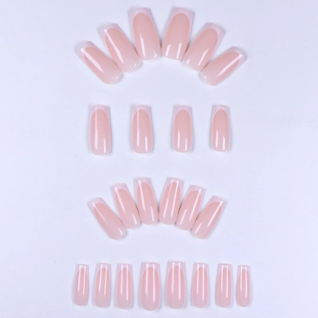 24 pièces/ensemble faux ongles carrés courts pour femmes mignon mariée coeur blanc français conseils faux ongles y2k presse sur faux ongles fournitures