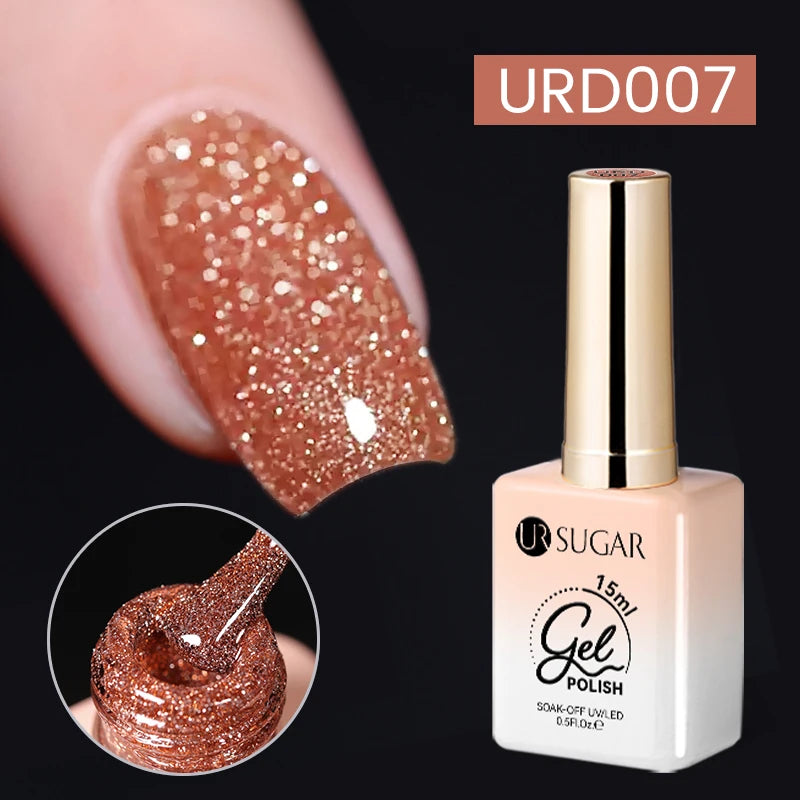 UR SUGAR à Ongles Gel Translucide, Semi-continu, UV, Soak Off, 15ml, Dernière Mode vernis semis permanents uv pailletté vernis uv transparent blanc laiteux nail semi permanentnail art top coat ongle gel uv