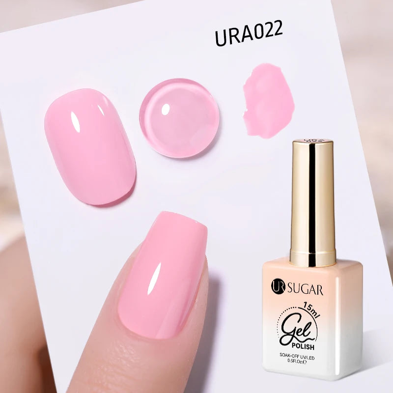 UR SUGAR à Ongles Gel Translucide, Semi-continu, UV, Soak Off, 15ml, Dernière Mode vernis semis permanents uv pailletté vernis uv transparent blanc laiteux nail semi permanentnail art top coat ongle gel uv