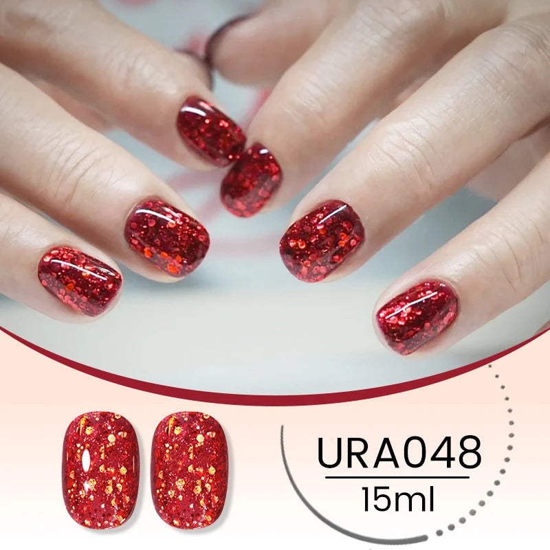 UR SUGAR à Ongles Gel Translucide, Semi-continu, UV, Soak Off, 15ml, Dernière Mode vernis semis permanents uv pailletté vernis uv transparent blanc laiteux nail semi permanentnail art top coat ongle gel uv