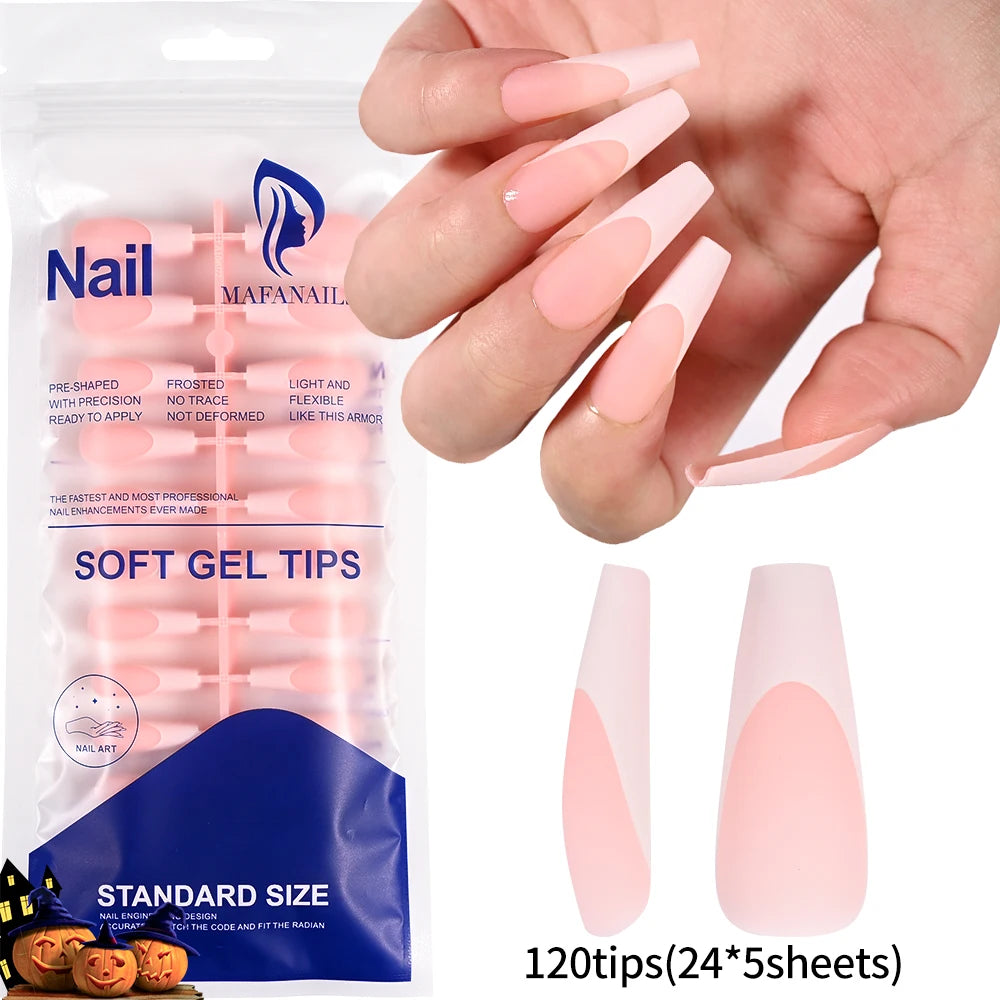 240/120 pièces coloré français court carré faux ongles couverture complète faux ongles pointe Extension acrylique portable ballerine presse sur les ongles