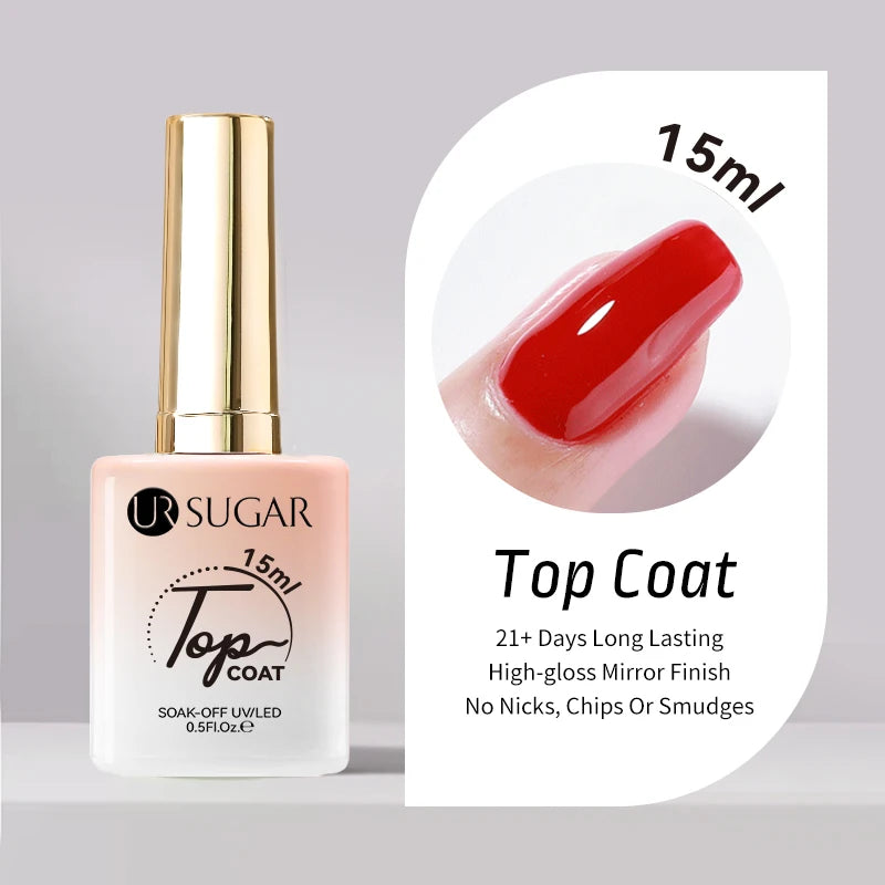 UR SUGAR à Ongles Gel Translucide, Semi-continu, UV, Soak Off, 15ml, Dernière Mode vernis semis permanents uv pailletté vernis uv transparent blanc laiteux nail semi permanentnail art top coat ongle gel uv