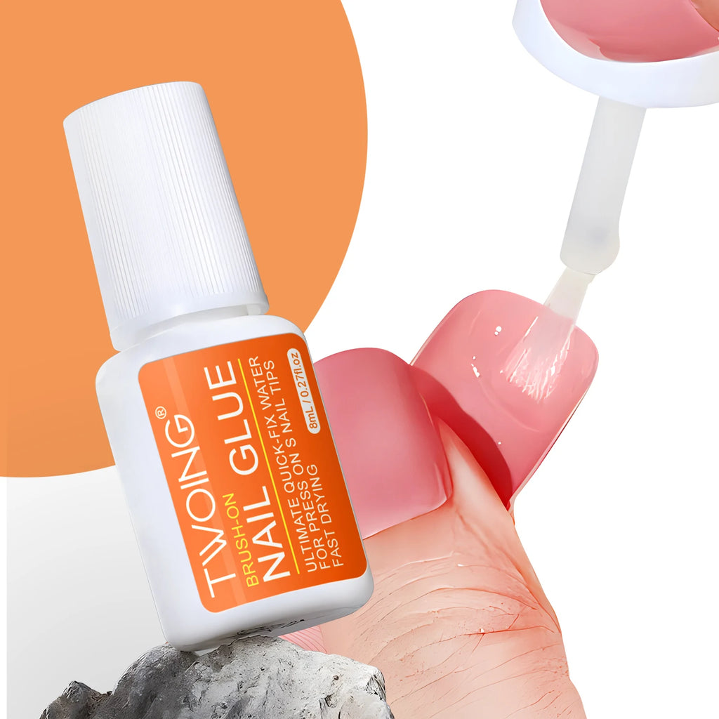 Twoing – adhésif liquide imperméable pour ongles, longue durée et séchage rapide, sans formaldéhyde, Compatible avec les faux ongles en acrylique