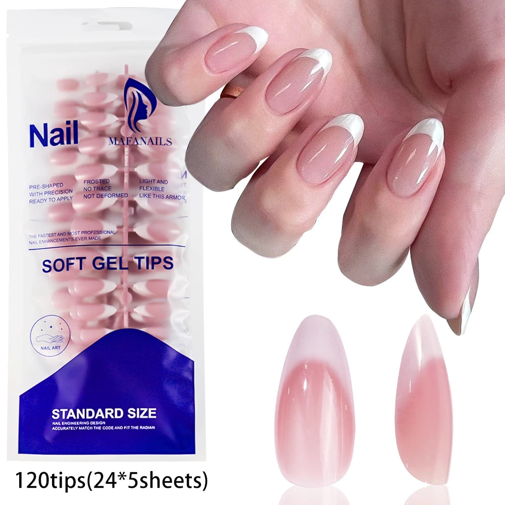120 pièces court carré faux ongles d'orteil conseils rose français doux Gel presse sur ongles bord blanc faux ongles d'orteil couverture complète orteil pointe d'ongle