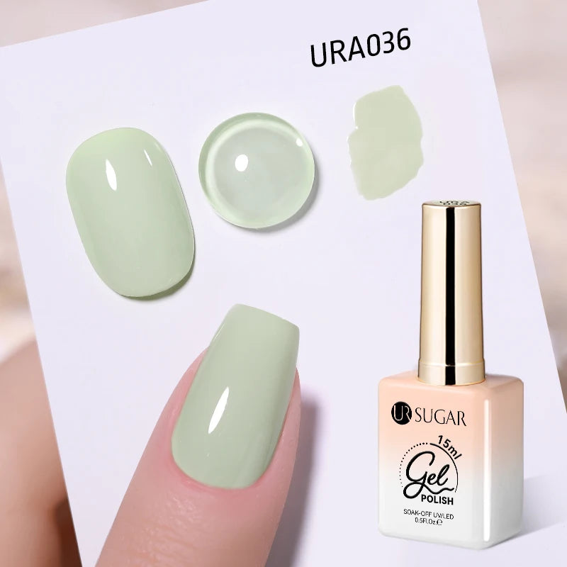 UR SUGAR à Ongles Gel Translucide, Semi-continu, UV, Soak Off, 15ml, Dernière Mode vernis semis permanents uv pailletté vernis uv transparent blanc laiteux nail semi permanentnail art top coat ongle gel uv