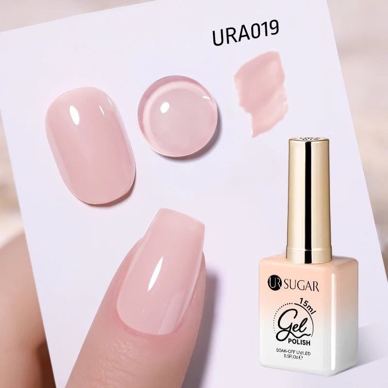 UR SUGAR à Ongles Gel Translucide, Semi-continu, UV, Soak Off, 15ml, Dernière Mode vernis semis permanents uv pailletté vernis uv transparent blanc laiteux nail semi permanentnail art top coat ongle gel uv