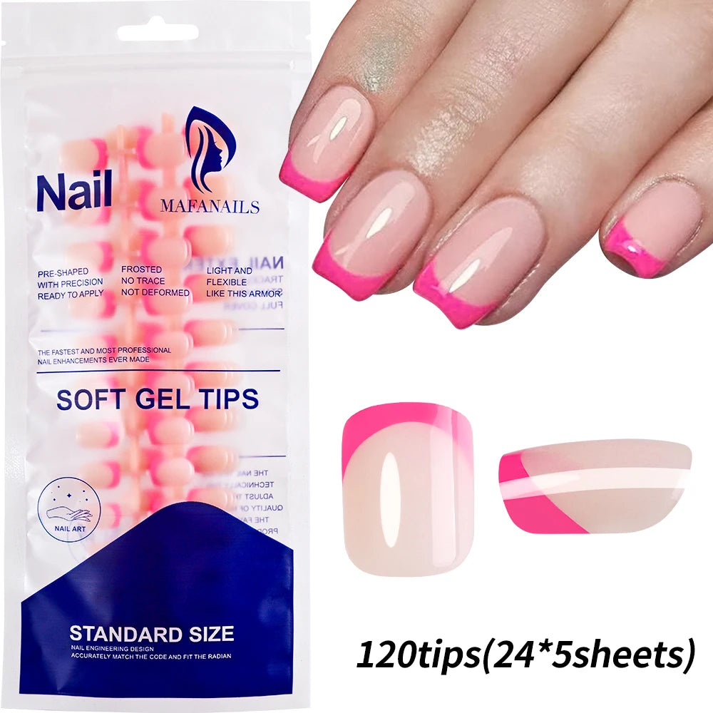 240/120 pièces coloré français court carré faux ongles couverture complète faux ongles pointe Extension acrylique portable ballerine presse sur les ongles