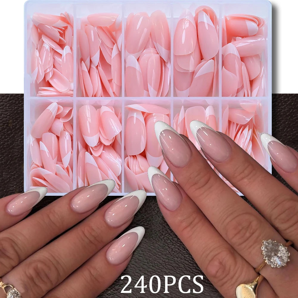 1 boîte couleur bonbon français court carré faux ongles rose/vert/violet couverture complète Macarons presse sur ongles bricolage manucure artificielle