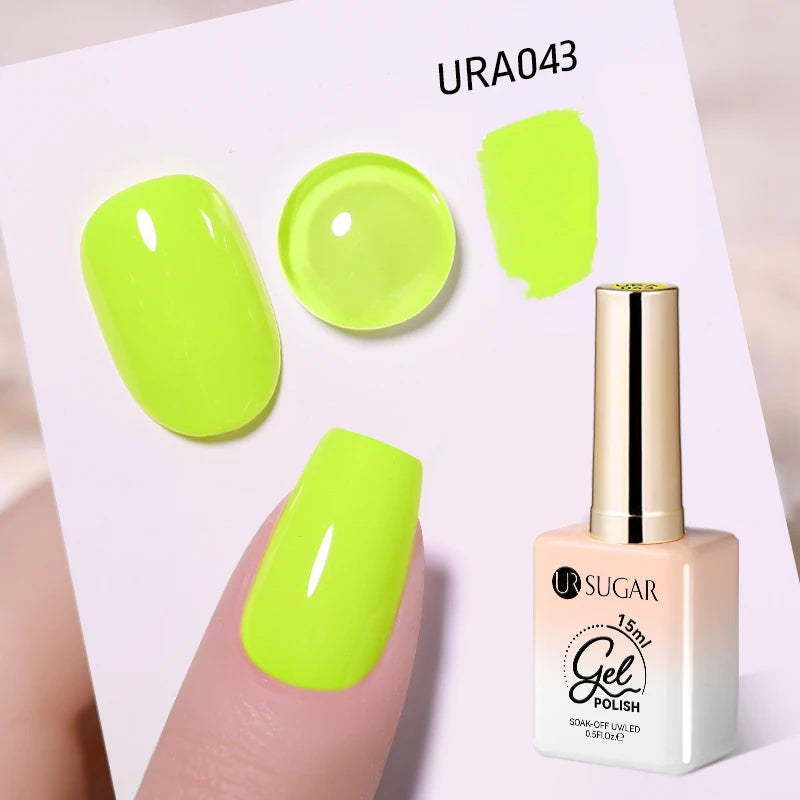 UR SUGAR à Ongles Gel Translucide, Semi-continu, UV, Soak Off, 15ml, Dernière Mode vernis semis permanents uv pailletté vernis uv transparent blanc laiteux nail semi permanentnail art top coat ongle gel uv