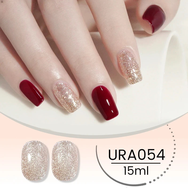 UR SUGAR à Ongles Gel Translucide, Semi-continu, UV, Soak Off, 15ml, Dernière Mode vernis semis permanents uv pailletté vernis uv transparent blanc laiteux nail semi permanentnail art top coat ongle gel uv