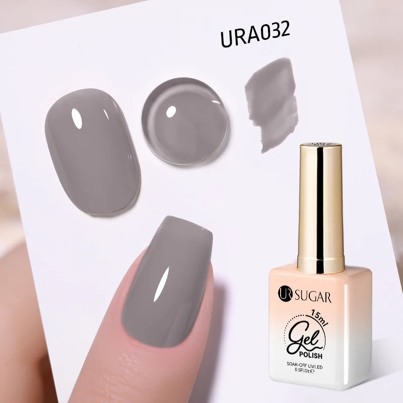 UR SUGAR à Ongles Gel Translucide, Semi-continu, UV, Soak Off, 15ml, Dernière Mode vernis semis permanents uv pailletté vernis uv transparent blanc laiteux nail semi permanentnail art top coat ongle gel uv
