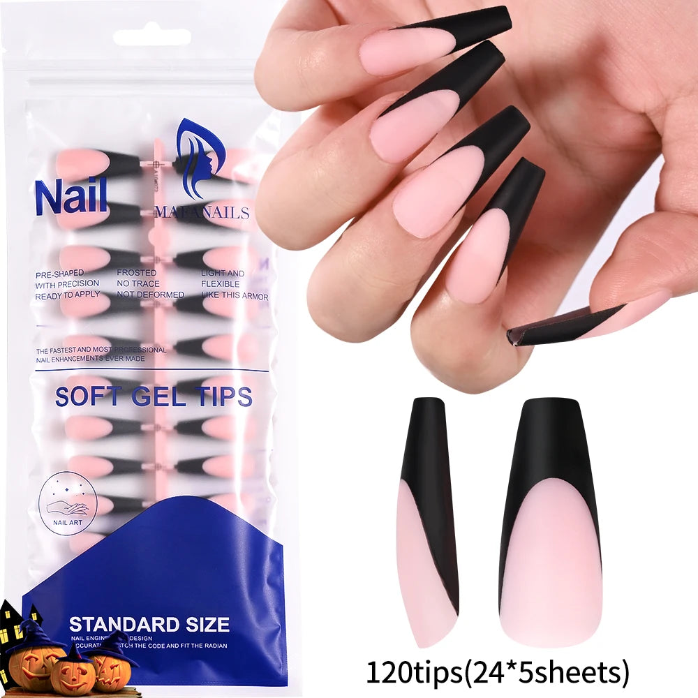 240/120 pièces coloré français court carré faux ongles couverture complète faux ongles pointe Extension acrylique portable ballerine presse sur les ongles