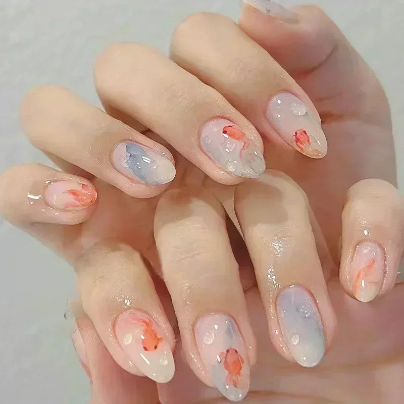 24 pièces rose amande faux ongles papillon Ballet avec Design français faux ongles portables Simple presse artificielle sur les ongles conseils Art