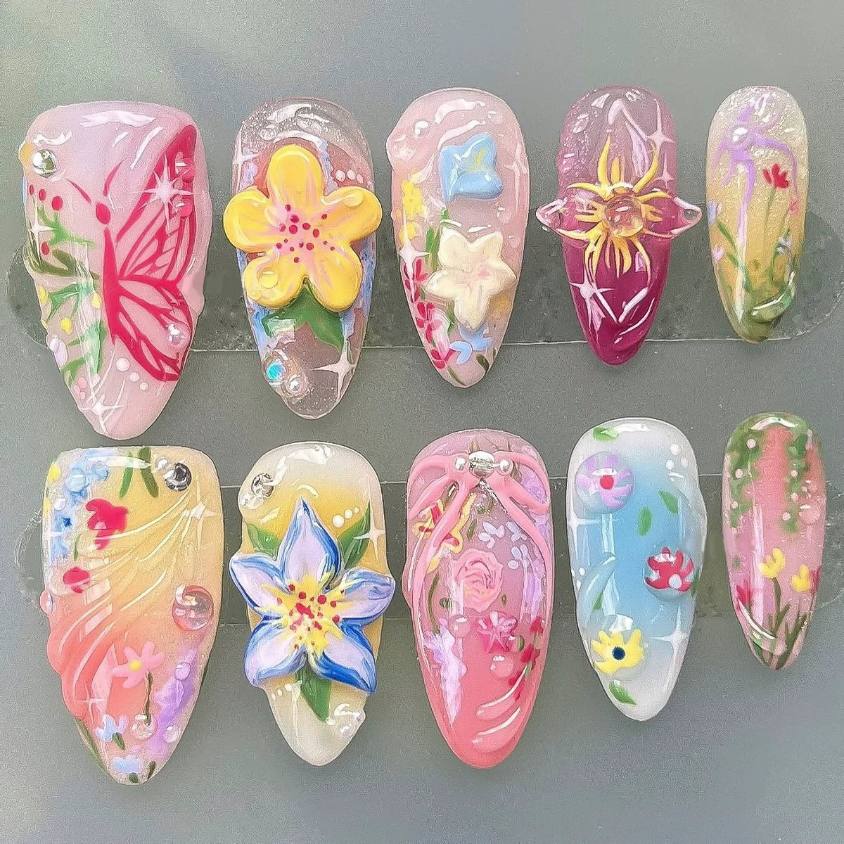 24 pièces rose amande faux ongles papillon Ballet avec Design français faux ongles portables Simple presse artificielle sur les ongles conseils Art