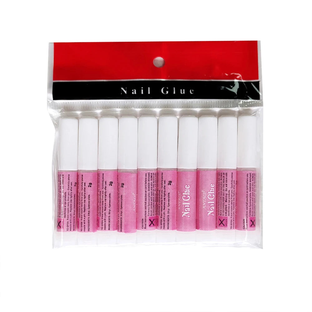 Colle acrylique pour faux ongles, 2g, séchage rapide, pâte Gel collant, décorations de bijoux, colle pour ongles, outils de manucure, MT-10
