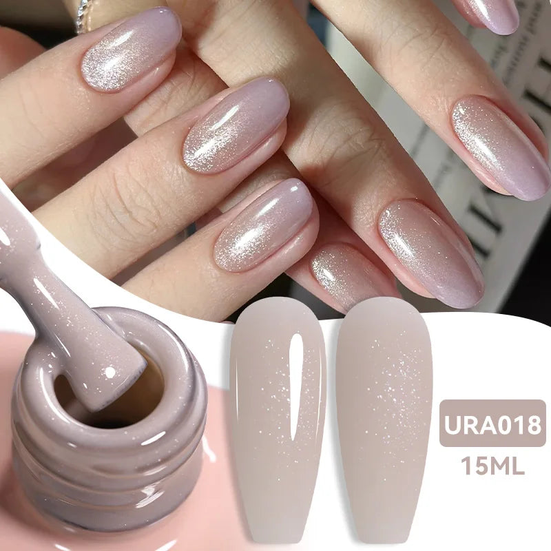 UR SUGAR à Ongles Gel Translucide, Semi-continu, UV, Soak Off, 15ml, Dernière Mode vernis semis permanents uv pailletté vernis uv transparent blanc laiteux nail semi permanentnail art top coat ongle gel uv