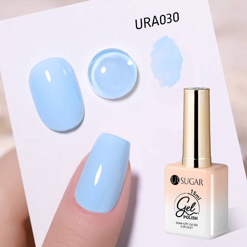 UR SUGAR à Ongles Gel Translucide, Semi-continu, UV, Soak Off, 15ml, Dernière Mode vernis semis permanents uv pailletté vernis uv transparent blanc laiteux nail semi permanentnail art top coat ongle gel uv