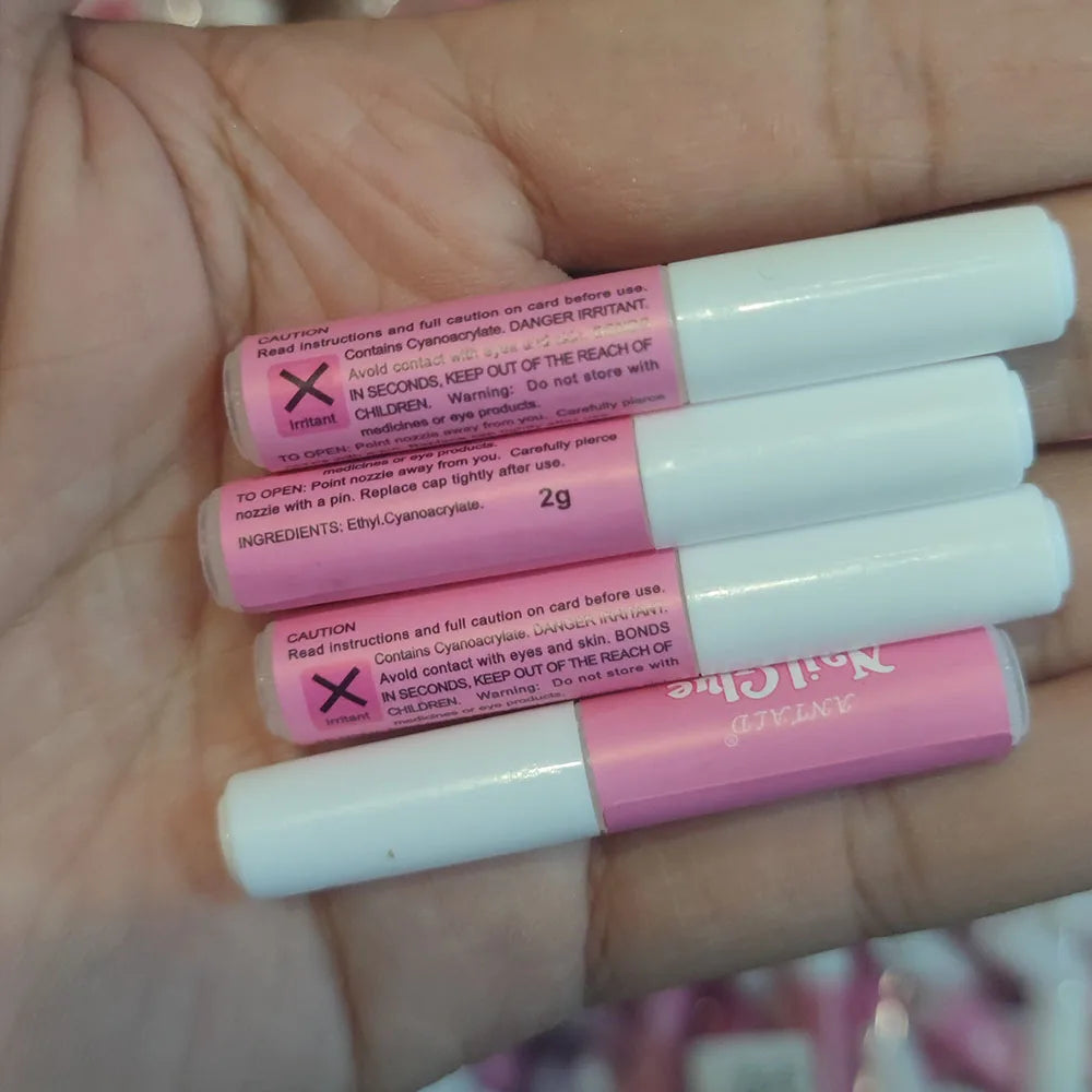 Colle acrylique pour faux ongles, 2g, séchage rapide, pâte Gel collant, décorations de bijoux, colle pour ongles, outils de manucure, MT-10