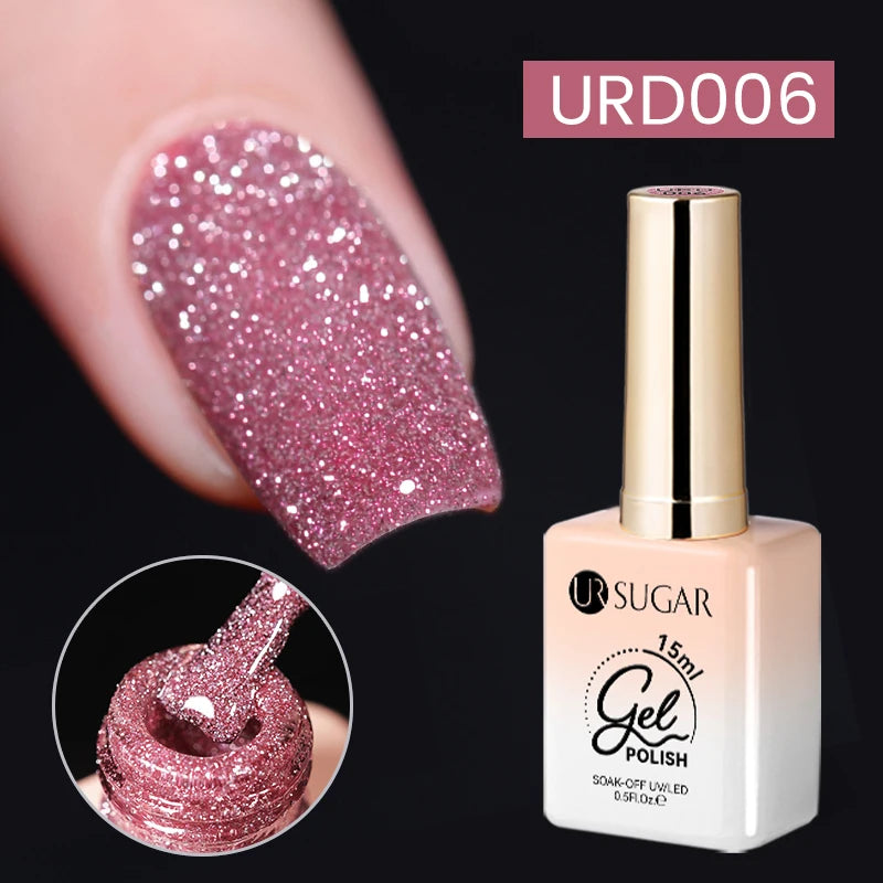 UR SUGAR à Ongles Gel Translucide, Semi-continu, UV, Soak Off, 15ml, Dernière Mode vernis semis permanents uv pailletté vernis uv transparent blanc laiteux nail semi permanentnail art top coat ongle gel uv