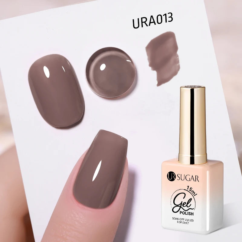 UR SUGAR à Ongles Gel Translucide, Semi-continu, UV, Soak Off, 15ml, Dernière Mode vernis semis permanents uv pailletté vernis uv transparent blanc laiteux nail semi permanentnail art top coat ongle gel uv
