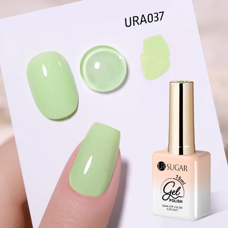 UR SUGAR à Ongles Gel Translucide, Semi-continu, UV, Soak Off, 15ml, Dernière Mode vernis semis permanents uv pailletté vernis uv transparent blanc laiteux nail semi permanentnail art top coat ongle gel uv