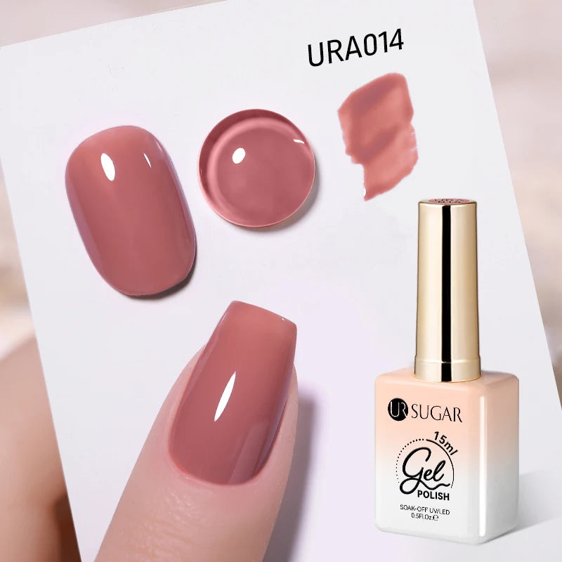 UR SUGAR à Ongles Gel Translucide, Semi-continu, UV, Soak Off, 15ml, Dernière Mode vernis semis permanents uv pailletté vernis uv transparent blanc laiteux nail semi permanentnail art top coat ongle gel uv