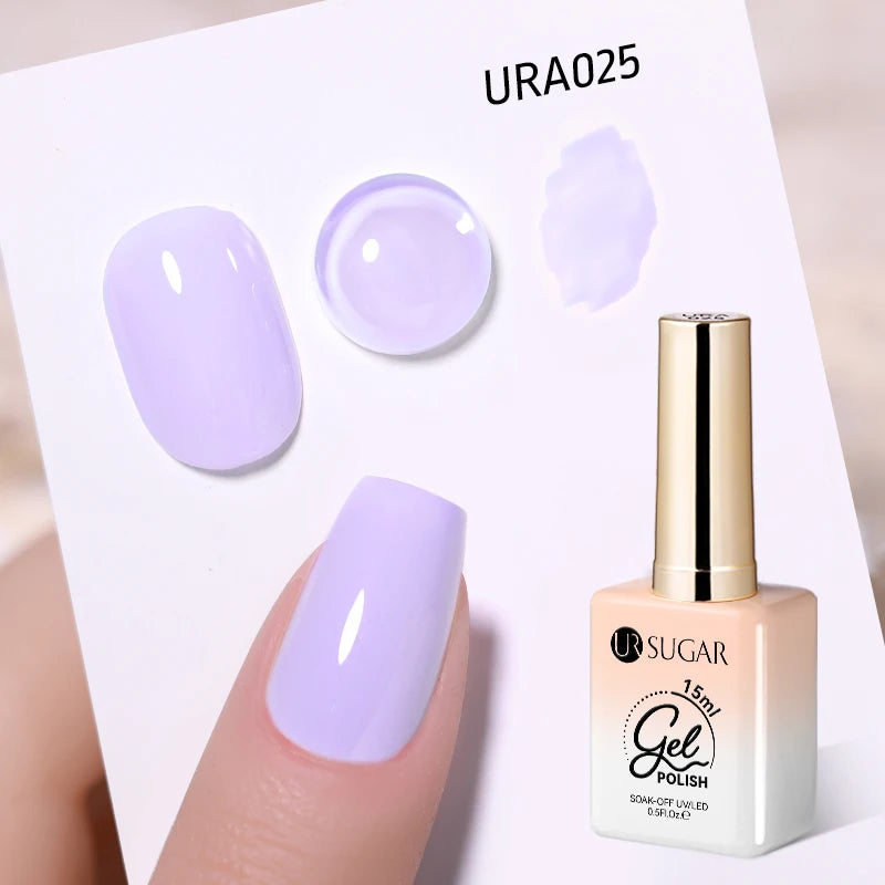 UR SUGAR à Ongles Gel Translucide, Semi-continu, UV, Soak Off, 15ml, Dernière Mode vernis semis permanents uv pailletté vernis uv transparent blanc laiteux nail semi permanentnail art top coat ongle gel uv