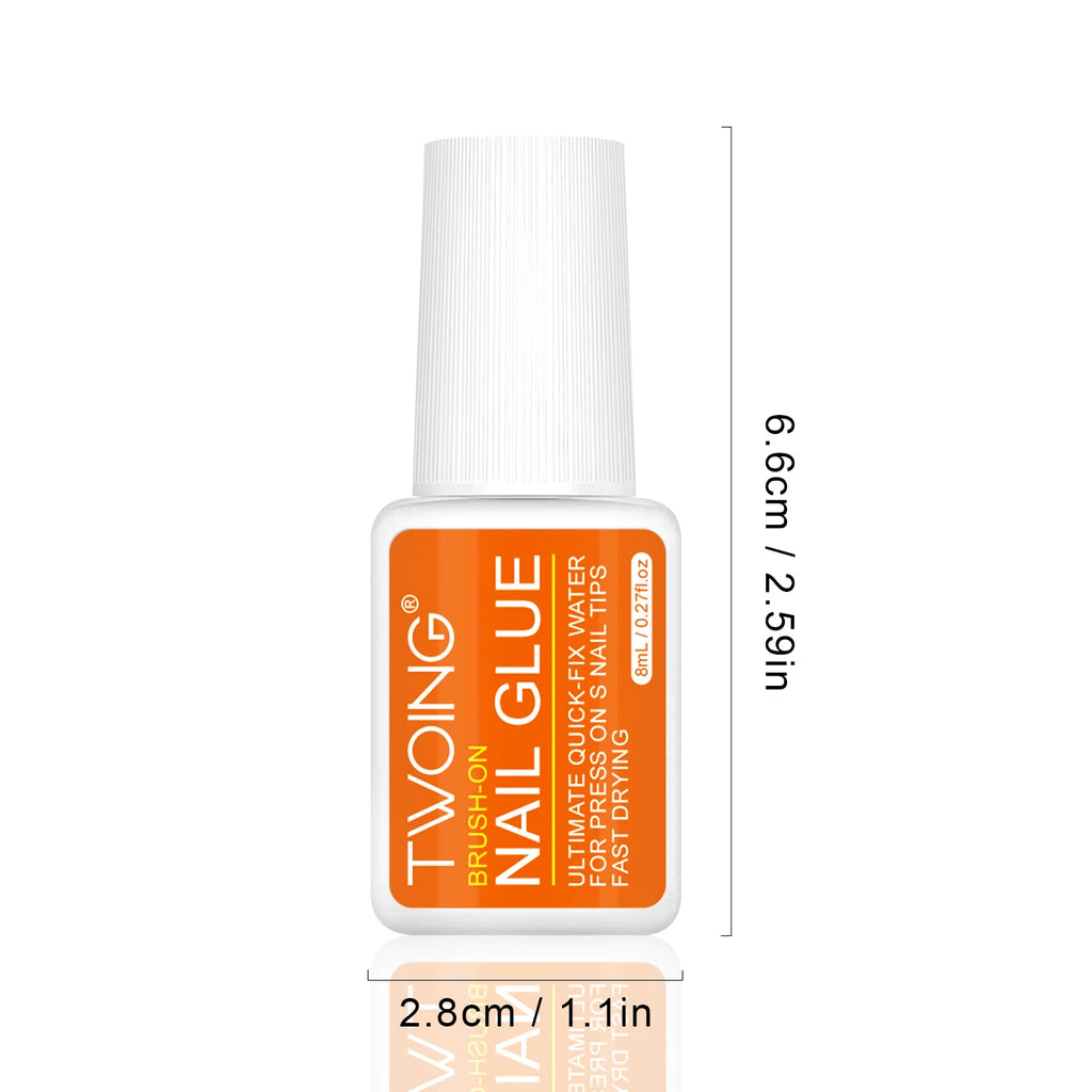 Twoing – adhésif liquide imperméable pour ongles, longue durée et séchage rapide, sans formaldéhyde, Compatible avec les faux ongles en acrylique